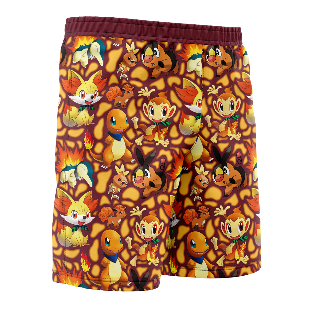 Fire Type Starters Pokemon Board Shorts Swim Trunks