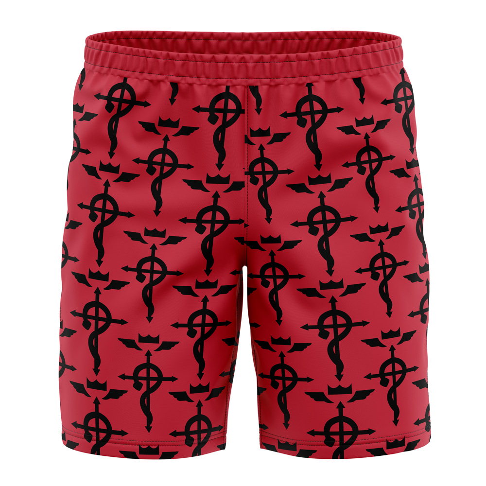 Flamel's Cross Full Metal Alchemist Board Shorts Swim Trunks