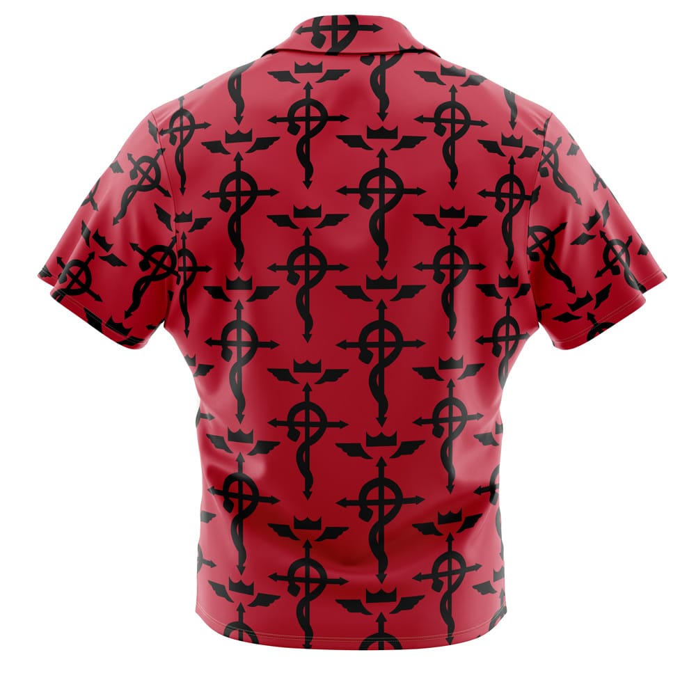Flamel’s Cross Full Metal Alchemist Button Up Hawaiian Shirt