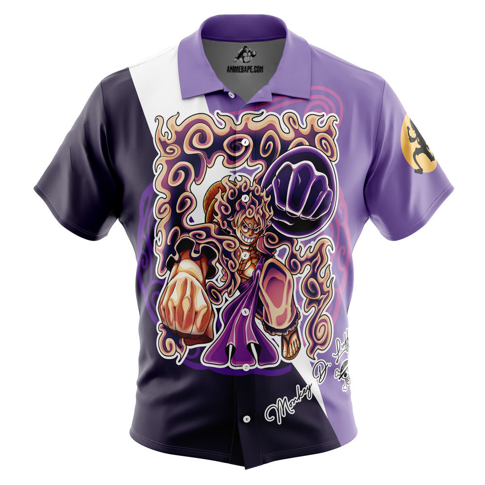 Gear 5th Luffy Awakening One Piece Pirates Button Up Hawaiian Shirt