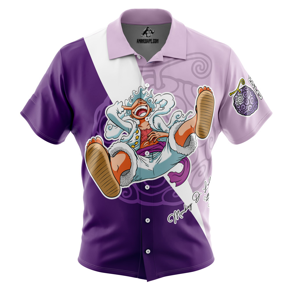 Gear 5th Luffy V5 One Piece Pirates Button Up Hawaiian Shirt