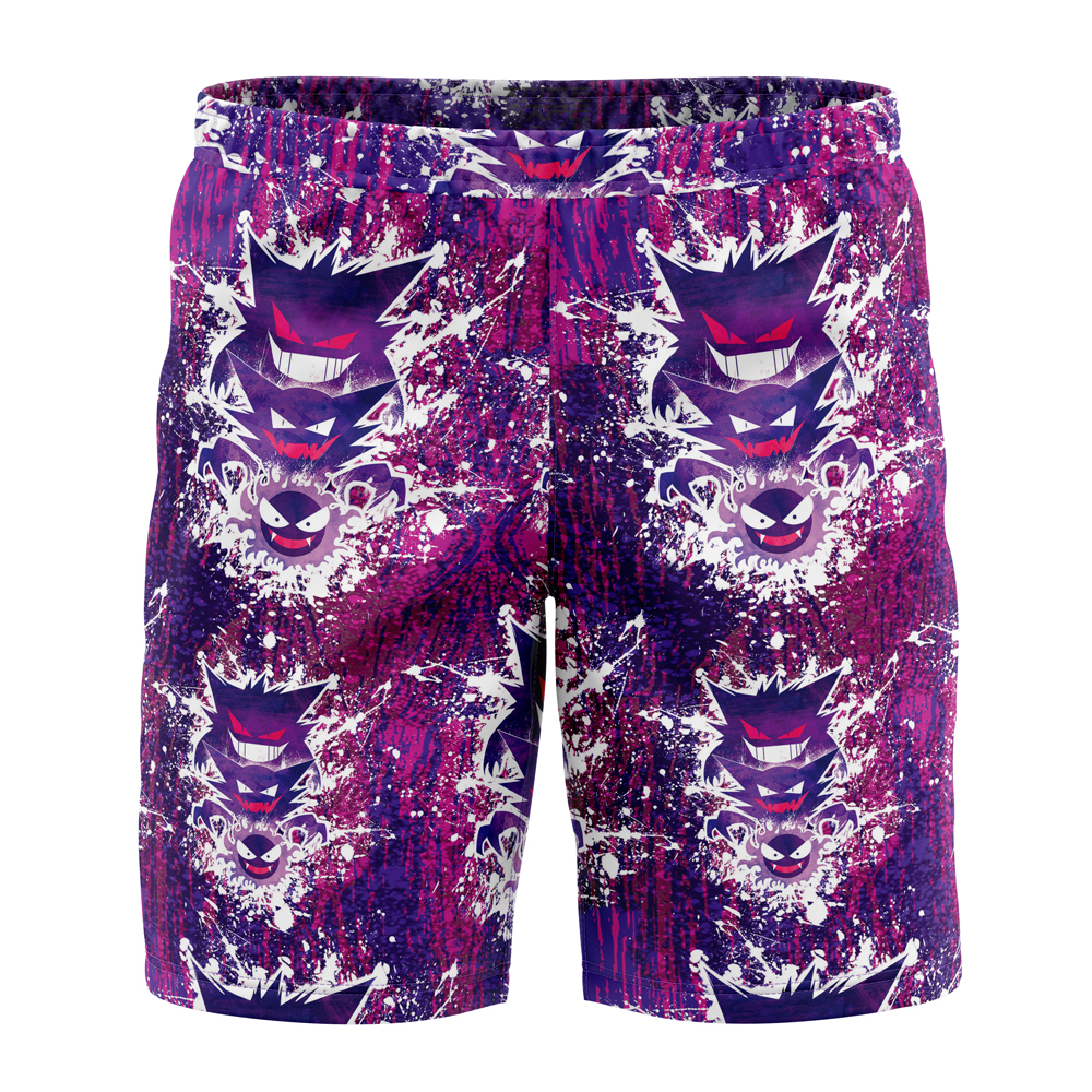 Ghostly Evolution Gastly Haunter Gengar Pokemon Board Shorts Swim Trunks
