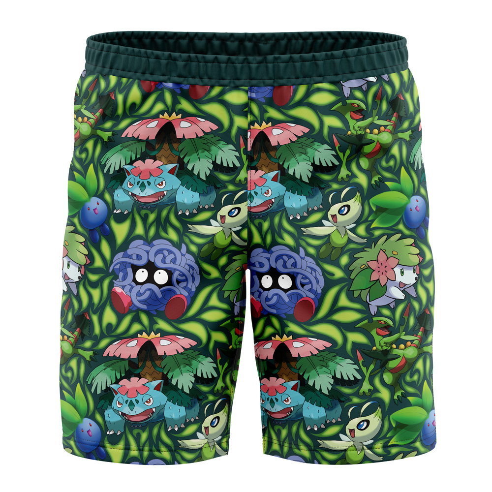 Grass Type Pokemon Pokemon Board Shorts Swim Trunks