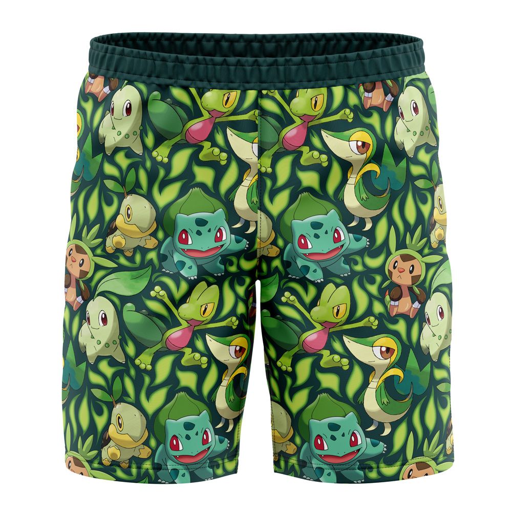 Grass Type Starters Pokemon Board Shorts Swim Trunks