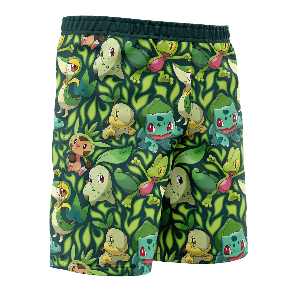 Grass Type Starters Pokemon Board Shorts Swim Trunks