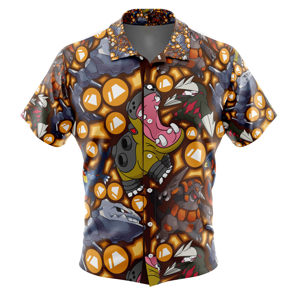 Ground Type Pokemon Pokemon Button Up Hawaiian Shirt