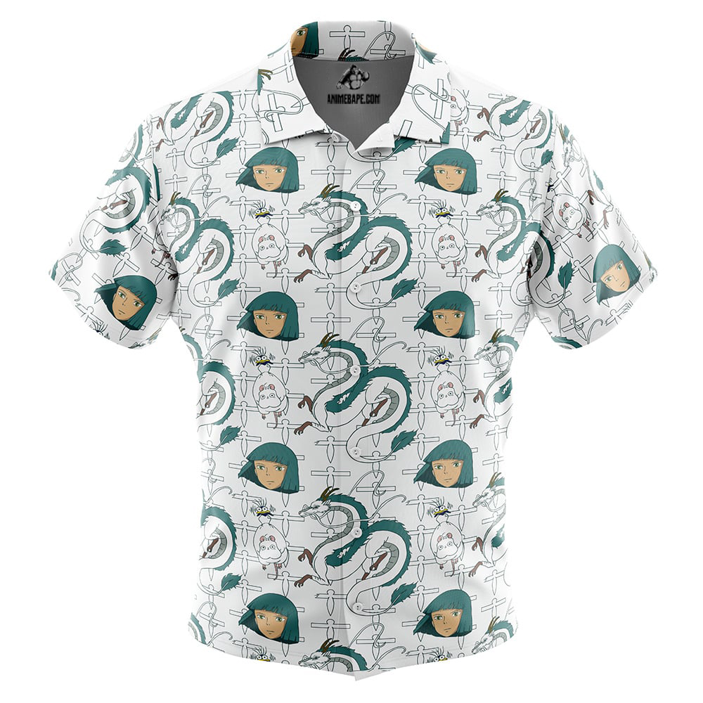 Haku Spirited Away Button Up Hawaiian Shirt