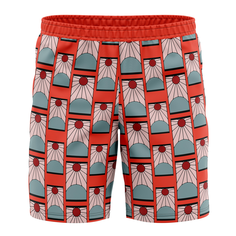 Hanafuda Earrings Demon Slayer Board Shorts Swim Trunks