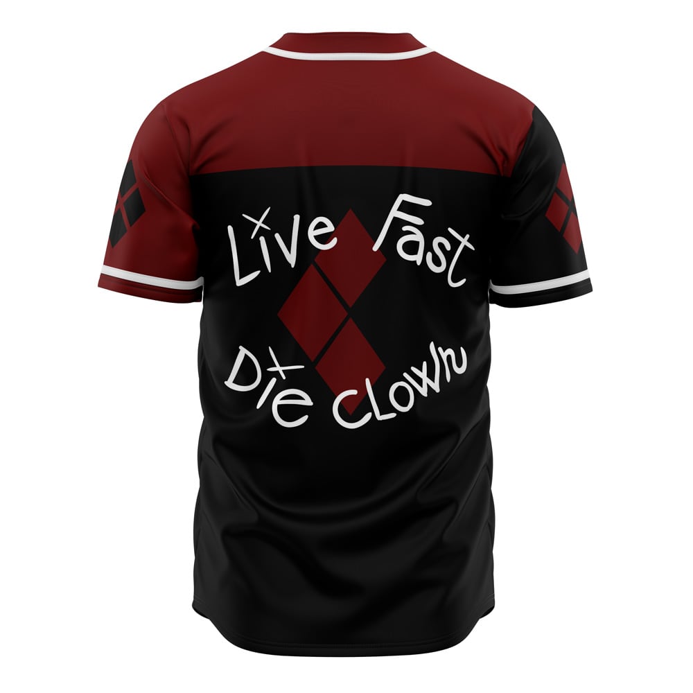 Harley Quinn Live Fast Die Clown DC Comics Baseball Jersey