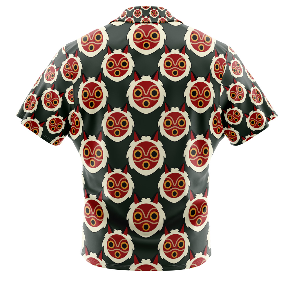 Hime's Mask Princess Mononoke Button Up Hawaiian Shirt