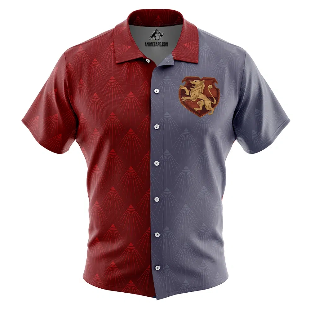 Hogwarts Legacy Gryffindor Badge Harry Potter Button Up Hawaiian Shirt