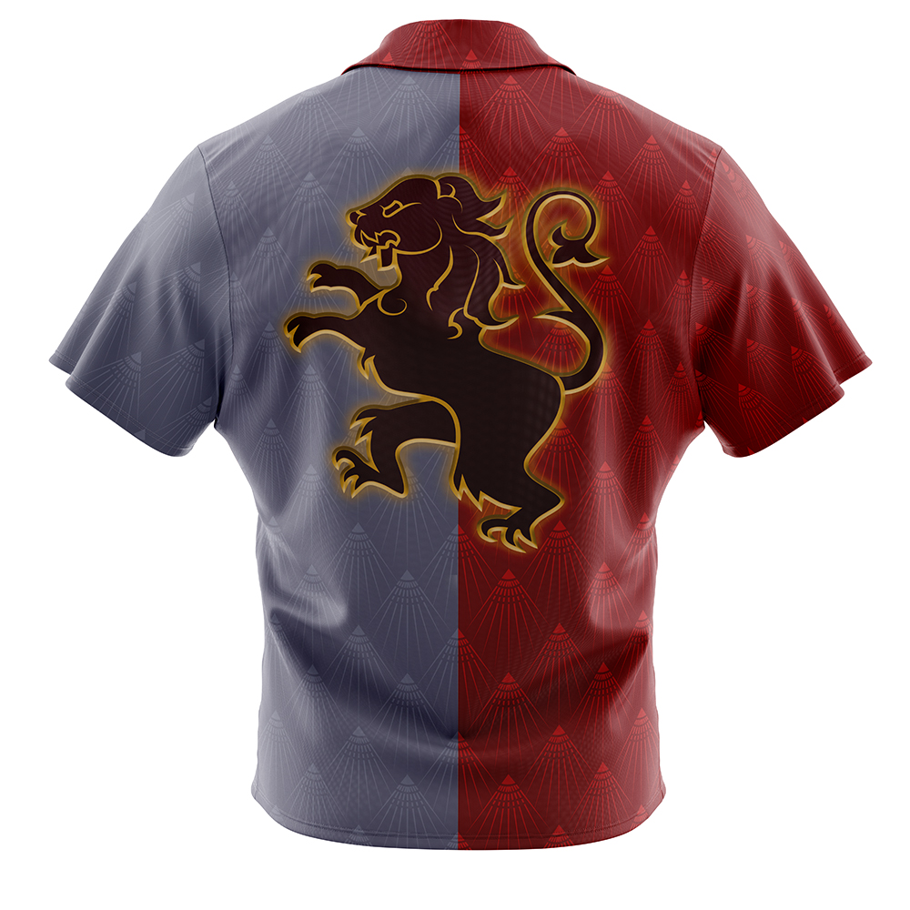 Hogwarts Legacy Gryffindor Badge Harry Potter Button Up Hawaiian Shirt