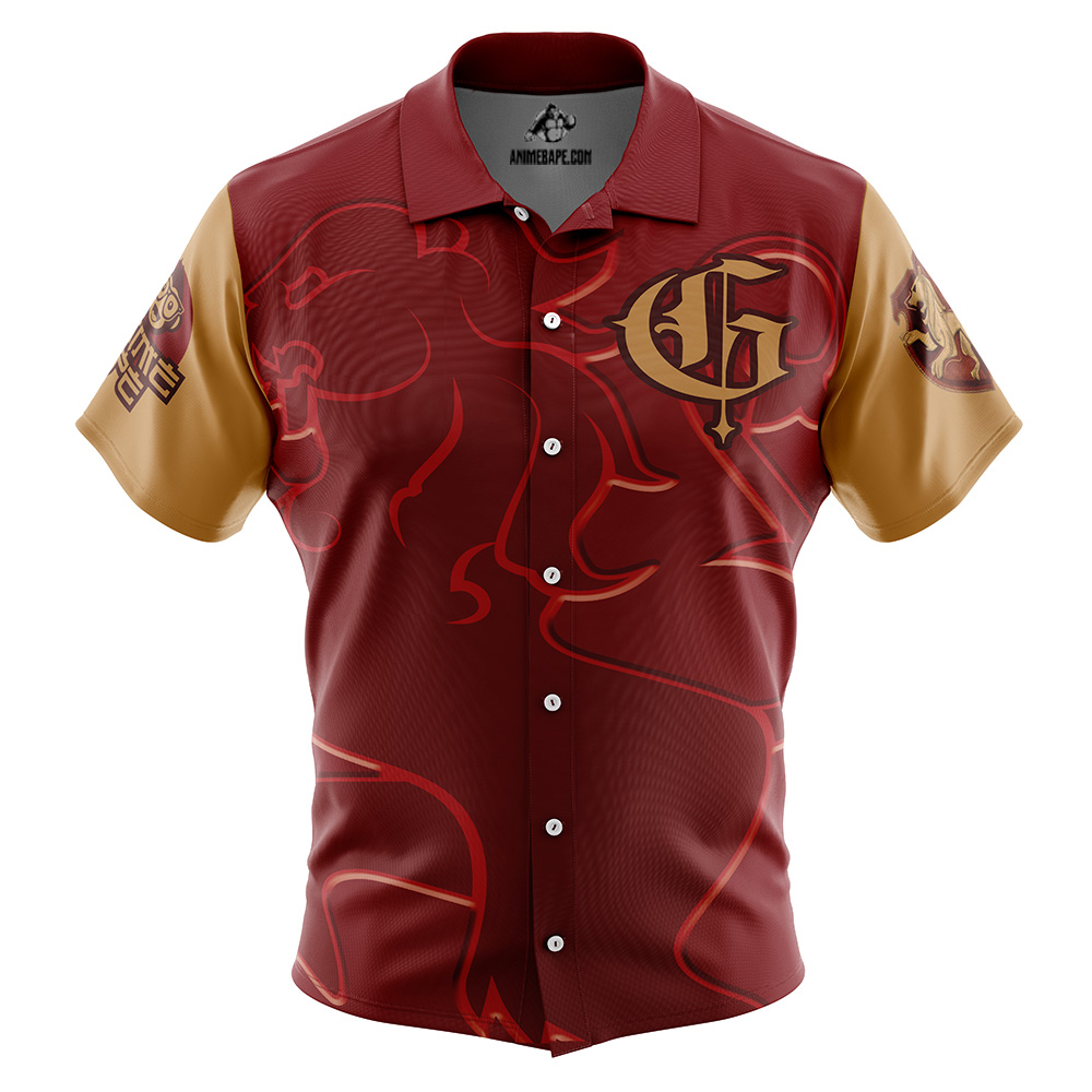 Hogwarts Legacy Gryffindor Harry Potter Button Up Hawaiian Shirt