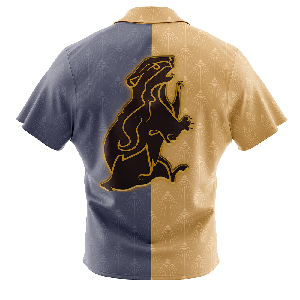 Hogwarts Legacy Hufflepuff Badge Harry Potter Button Up Hawaiian Shirt