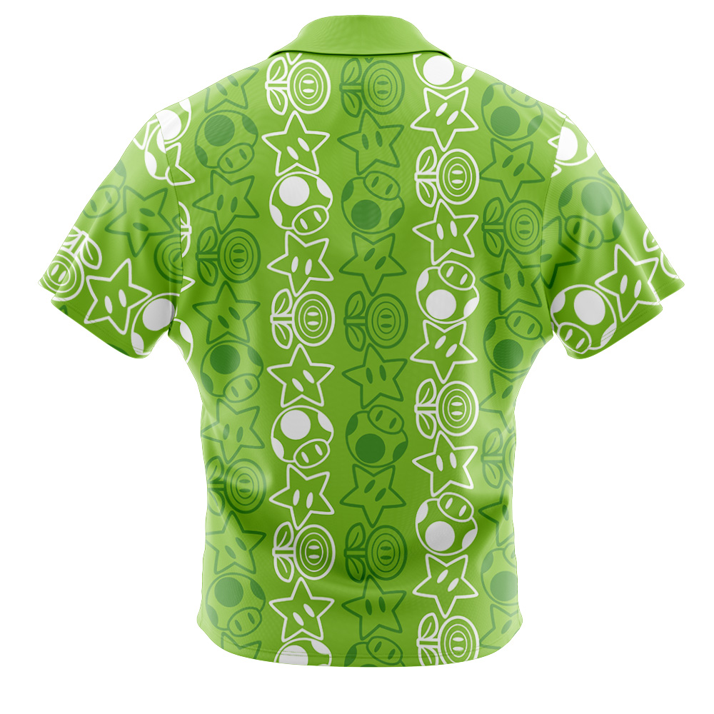 Holiday Getup Luigi Mario Bros Button Up Hawaiian Shirt
