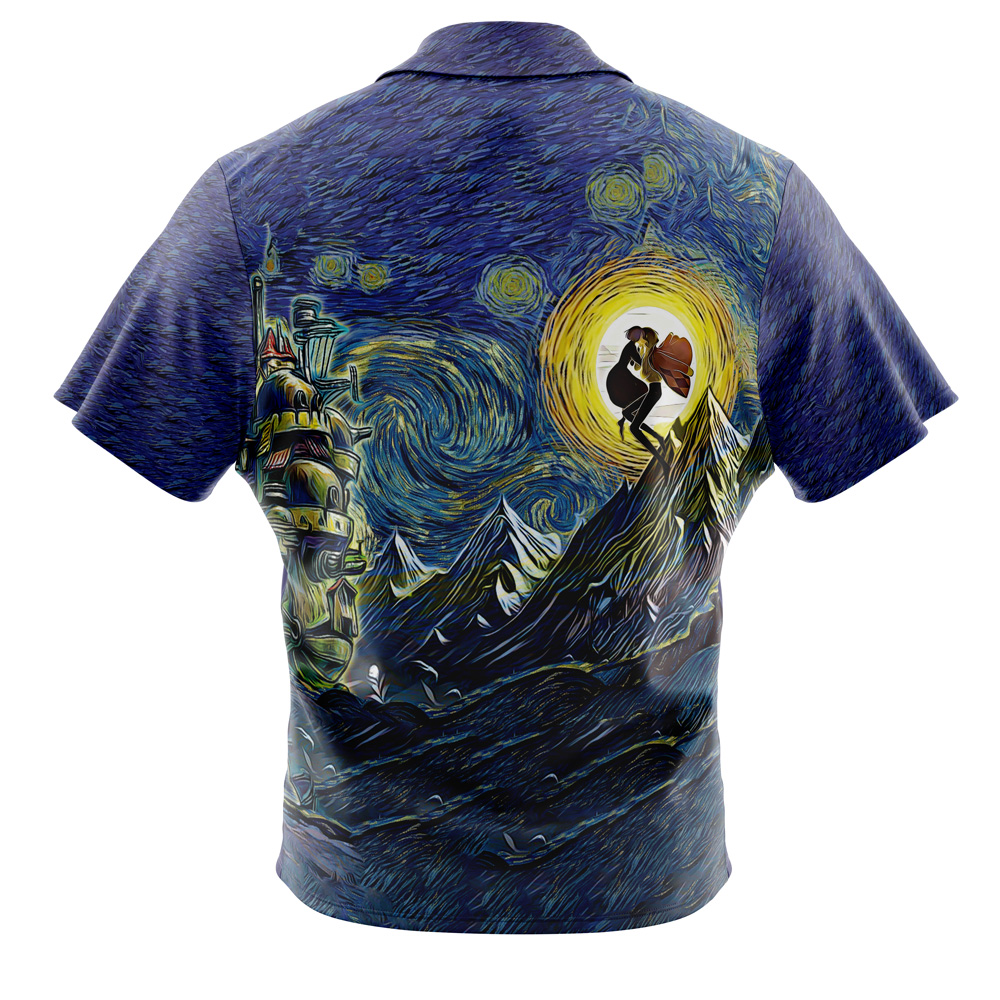 Howl’ Moving Castle Starry Night Studio Ghibli Button Up Hawaiian Shirt
