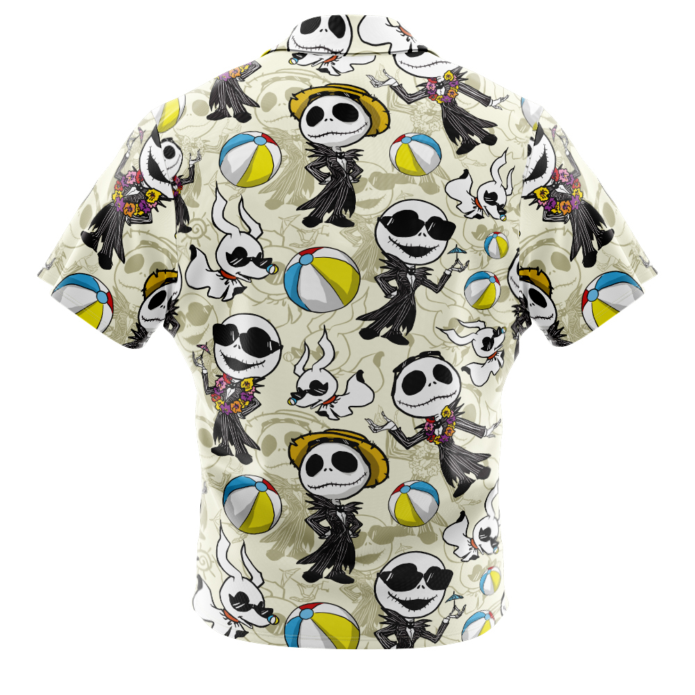 Jack Skellington Summer Vacation The Night Before Christmas Button Up Hawaiian Shirt