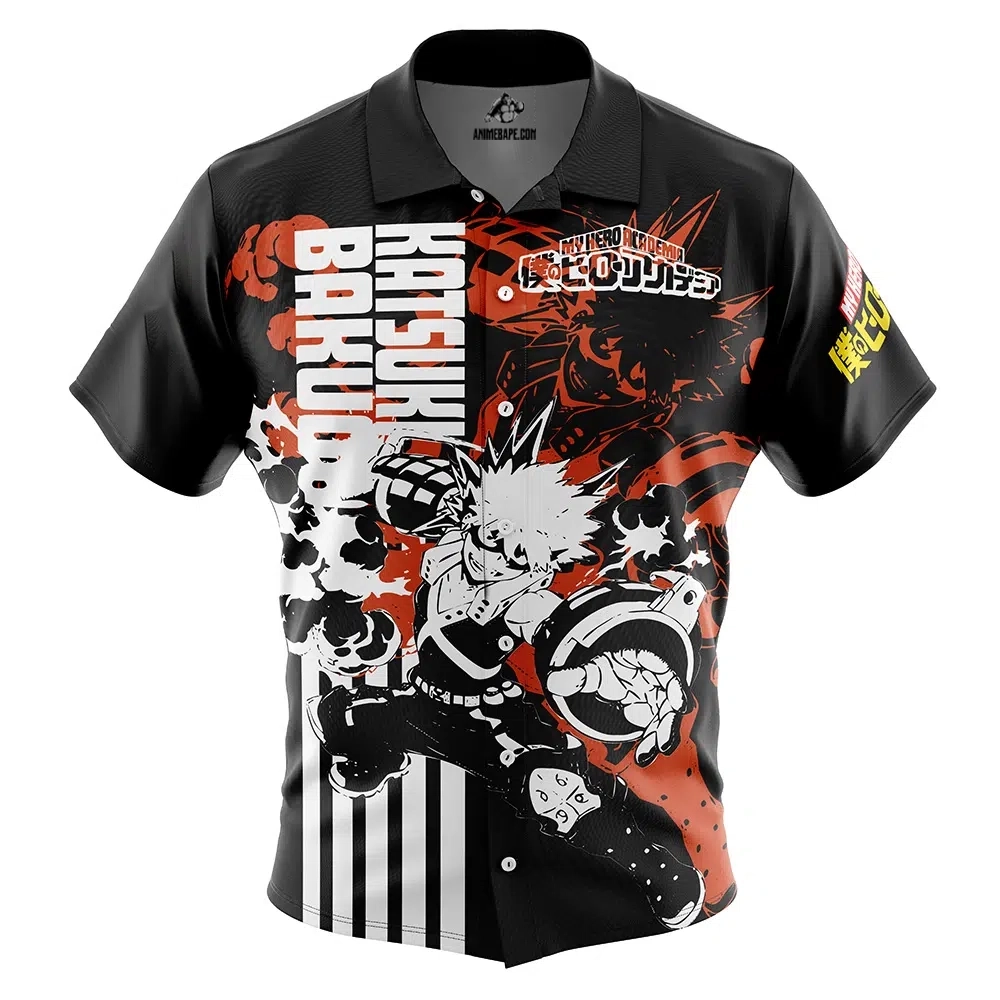 Katsuki Bakugo My Hero Academia Button Up Hawaiian Shirt