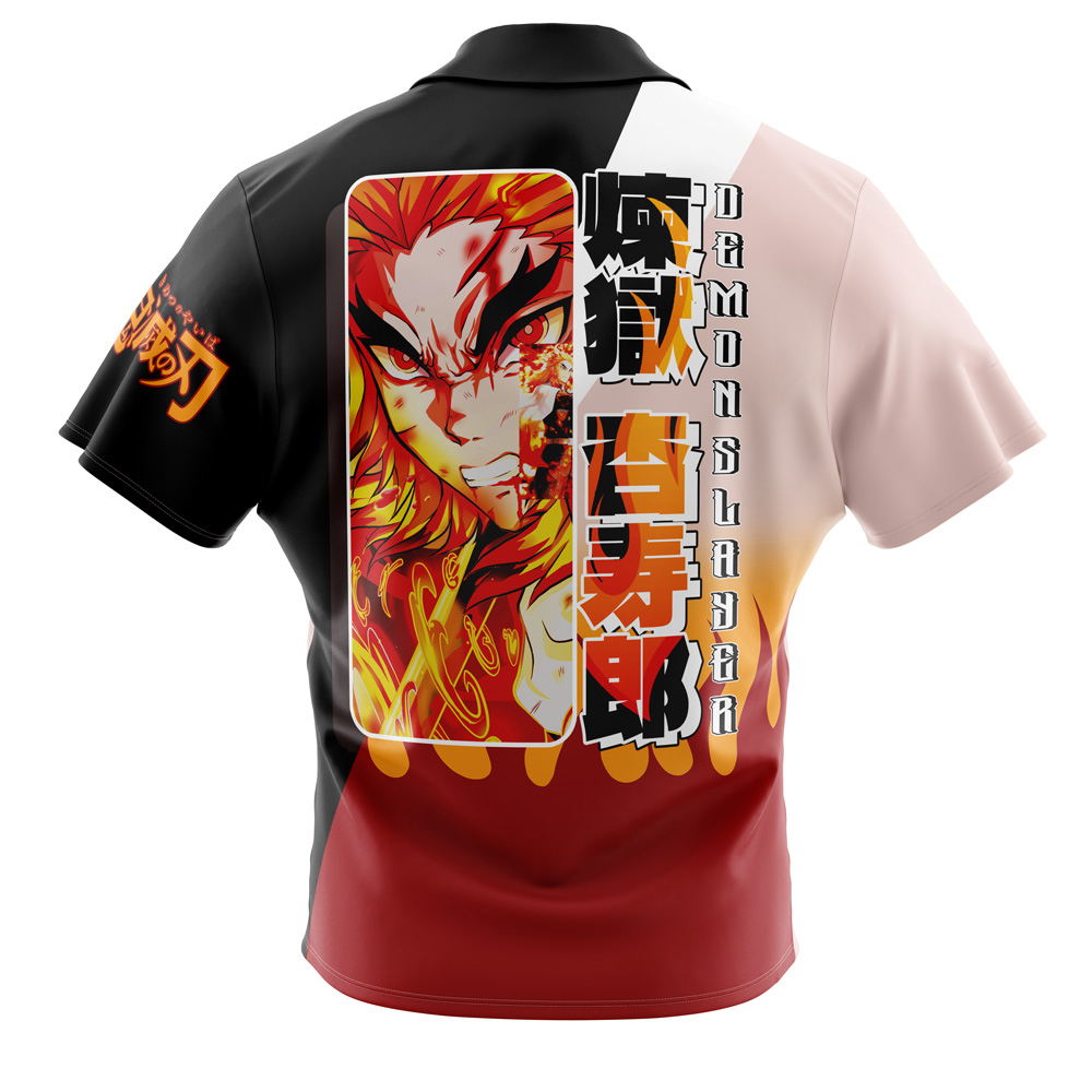 Kyojuro Rengoku Demon Slayer v2 Button Up Hawaiian Shirt