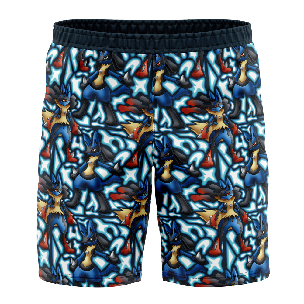 Lucario x Mega Lucario Pokemon Board Shorts Swim Trunks