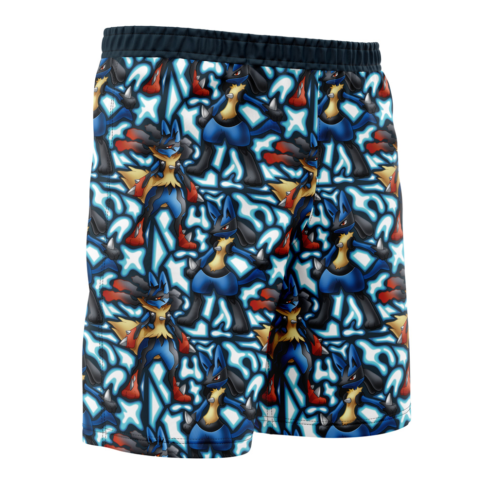 Lucario x Mega Lucario Pokemon Board Shorts Swim Trunks