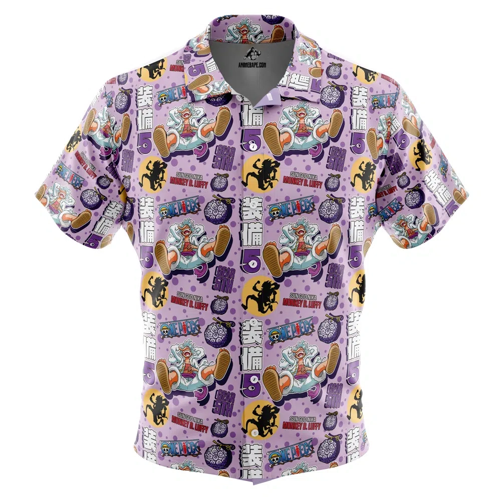 Luffy Gear 5 Sun God Nika One Piece Pirates Button Up Hawaiian Shirt