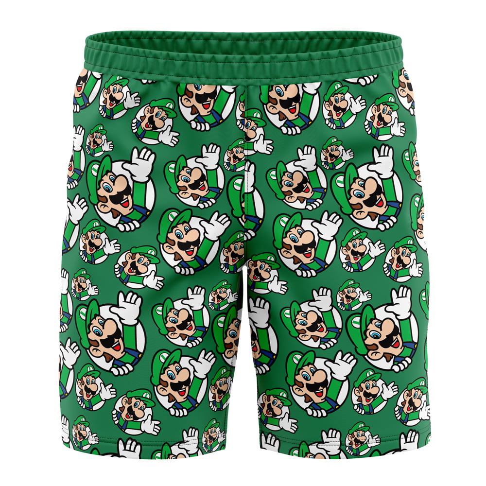 Luigi Super Mario Board Shorts Swim Trunks