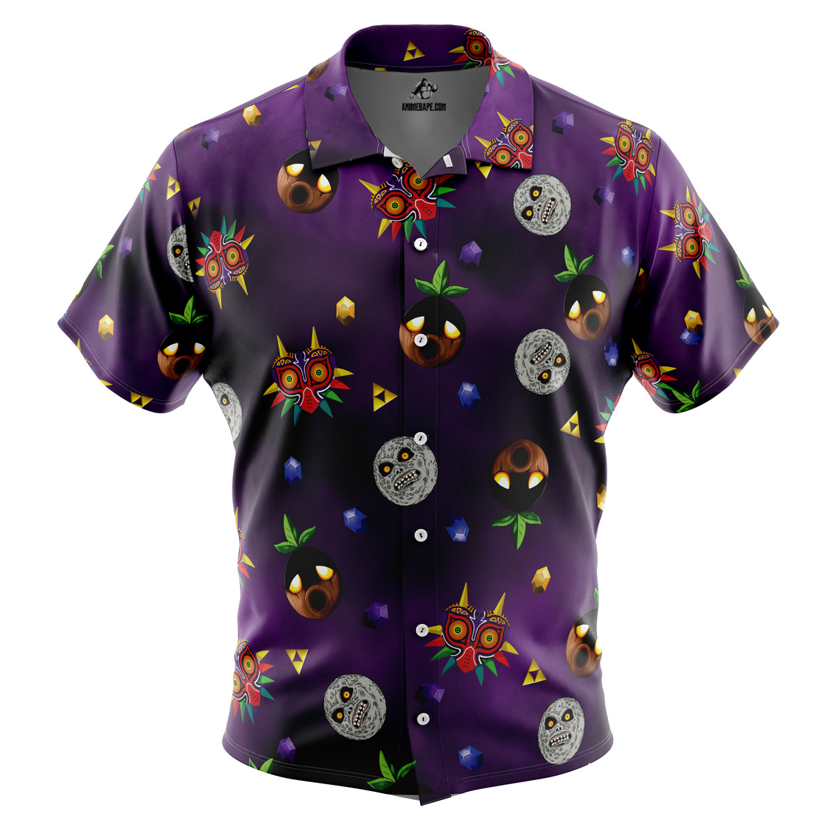 Majora’s Mask v2 Zelda Button Up Hawaiian Shirt