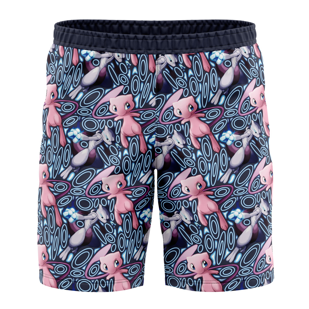 Mew x Mewtwo Pokemon Board Shorts Swim Trunks