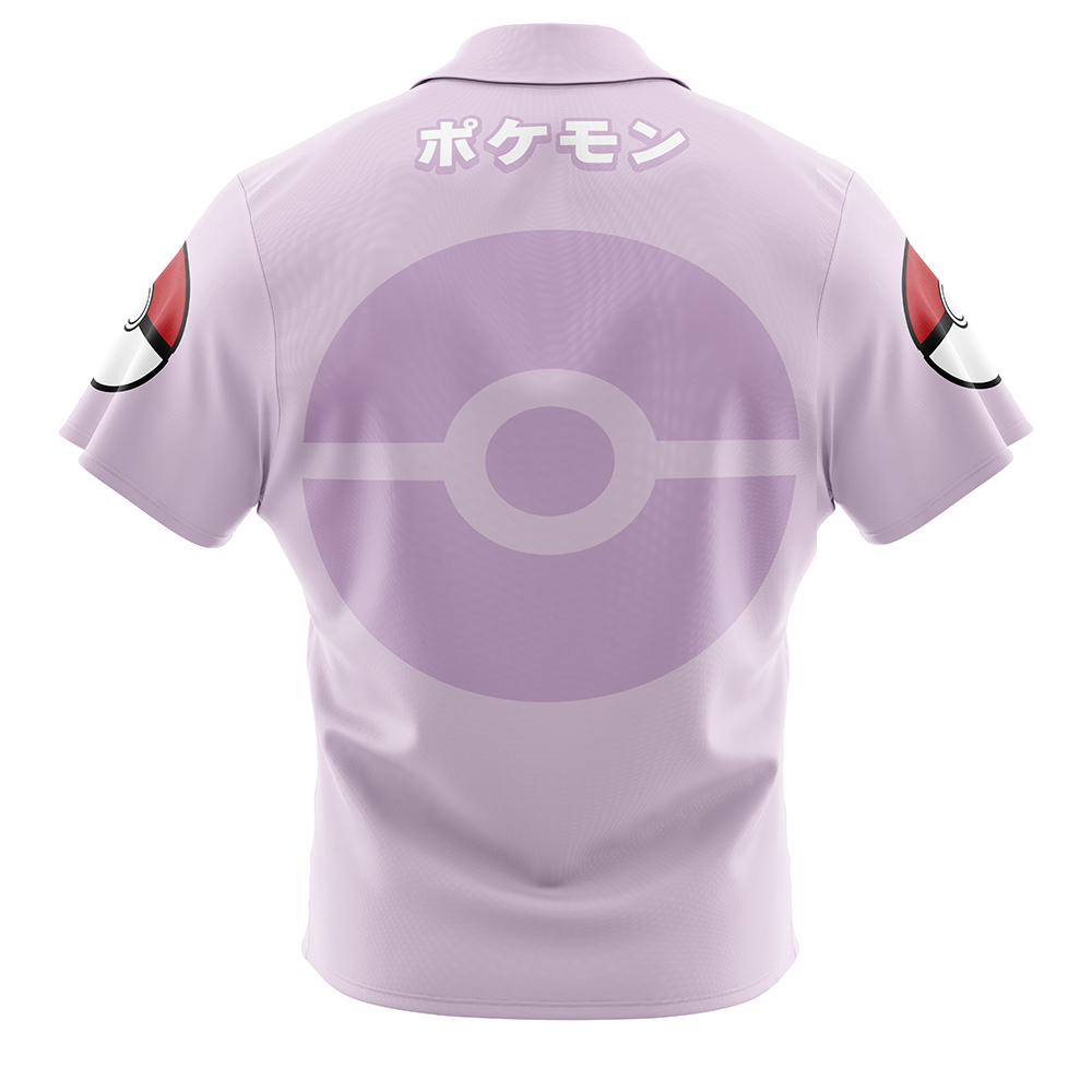 Mewtwo Face Pokemon Button Up Hawaiian Shirt