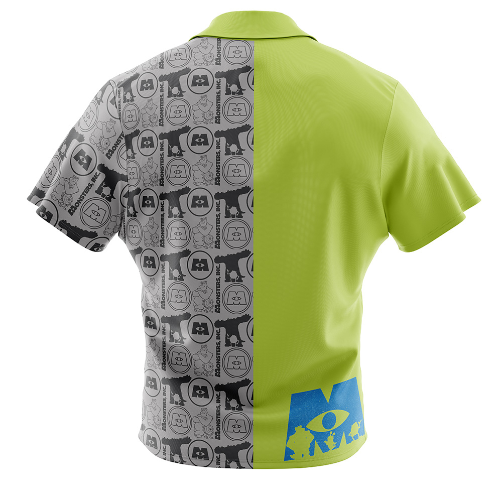 Mike and Sully Monsters Inc Button Up Hawaiian Shirt