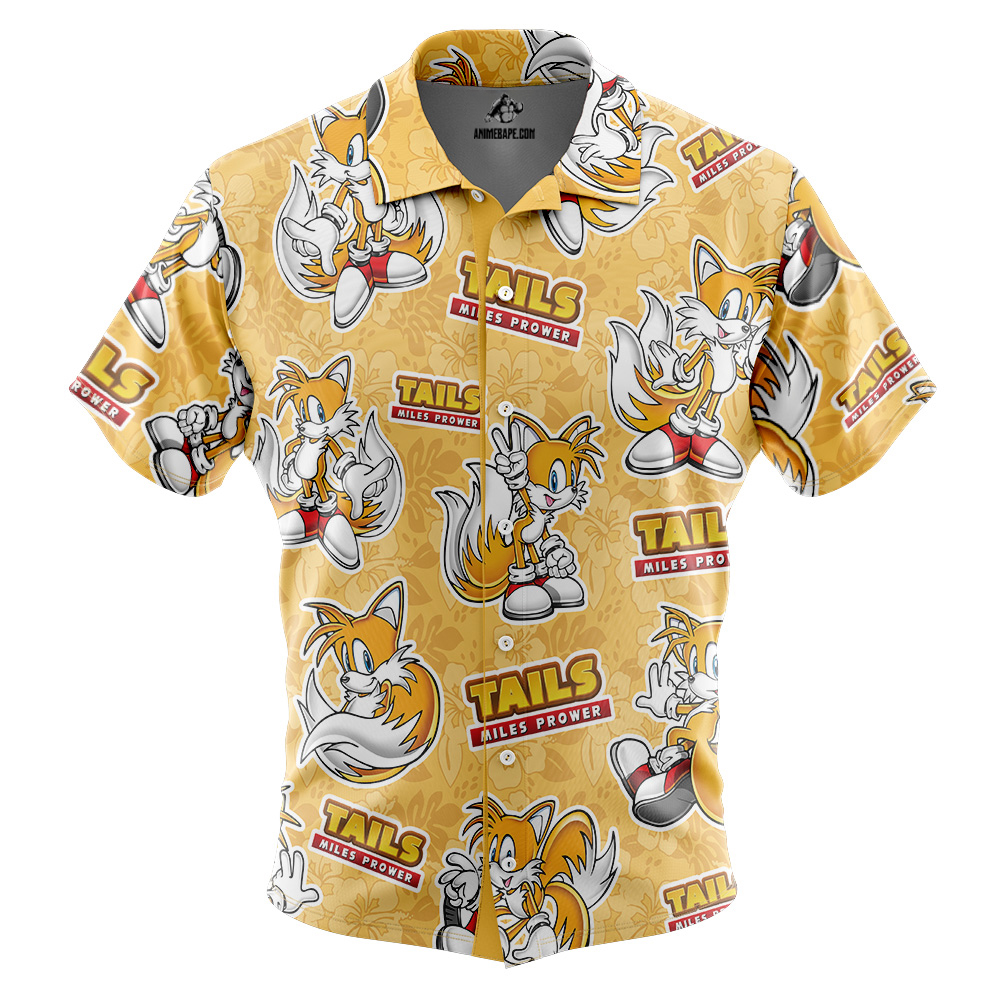 Miles Tails Power Sonic The Hedgehog Button Up Hawaiian Shirt