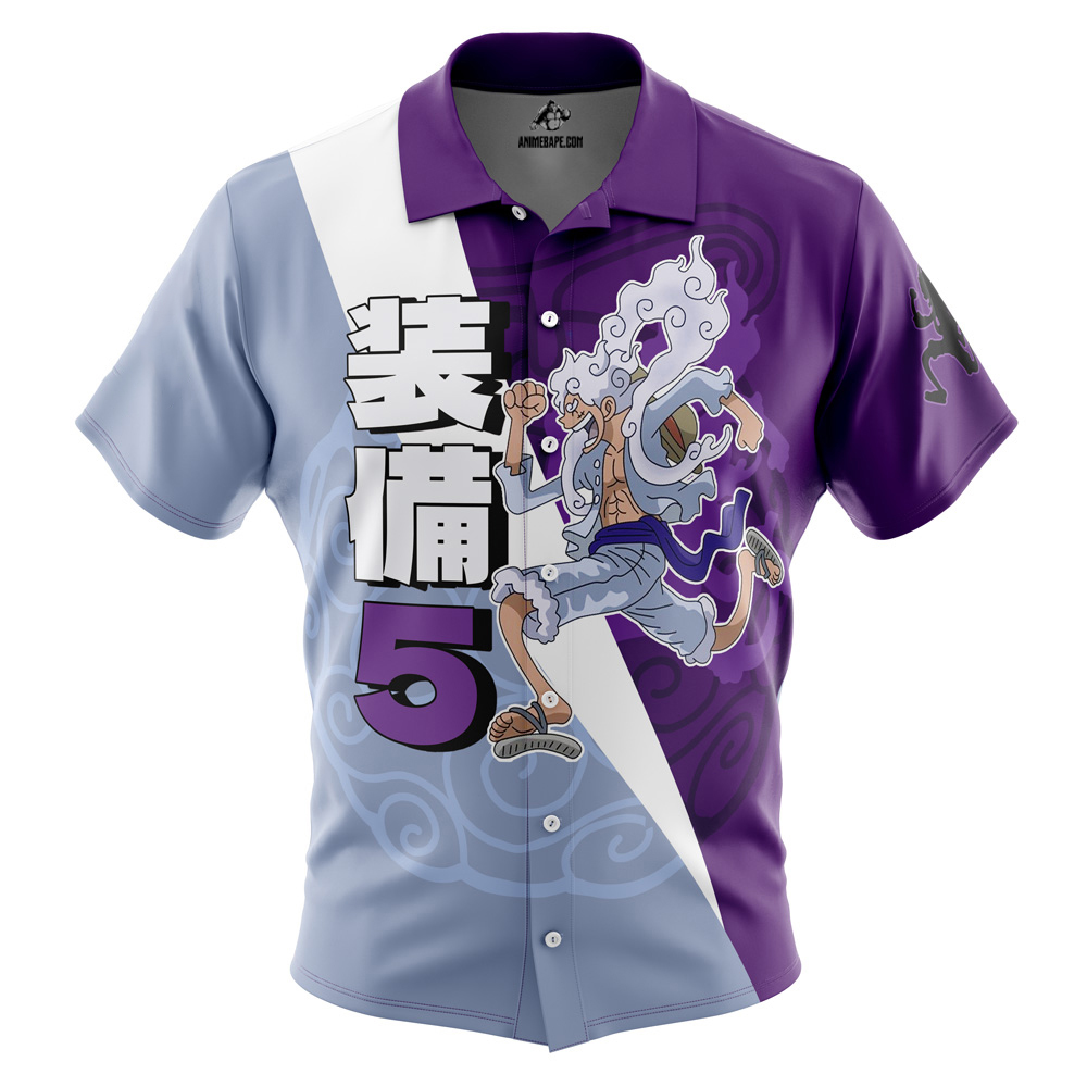 Monkey D. Luffy Gear 5th V4 One Piece Pirates Button Up Hawaiian Shirt