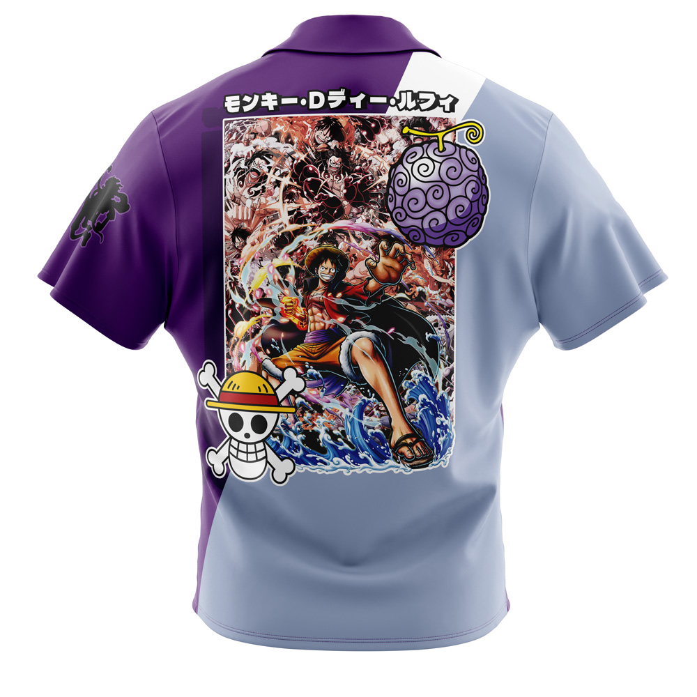 Monkey D. Luffy Gear 5th V4 One Piece Pirates Button Up Hawaiian Shirt