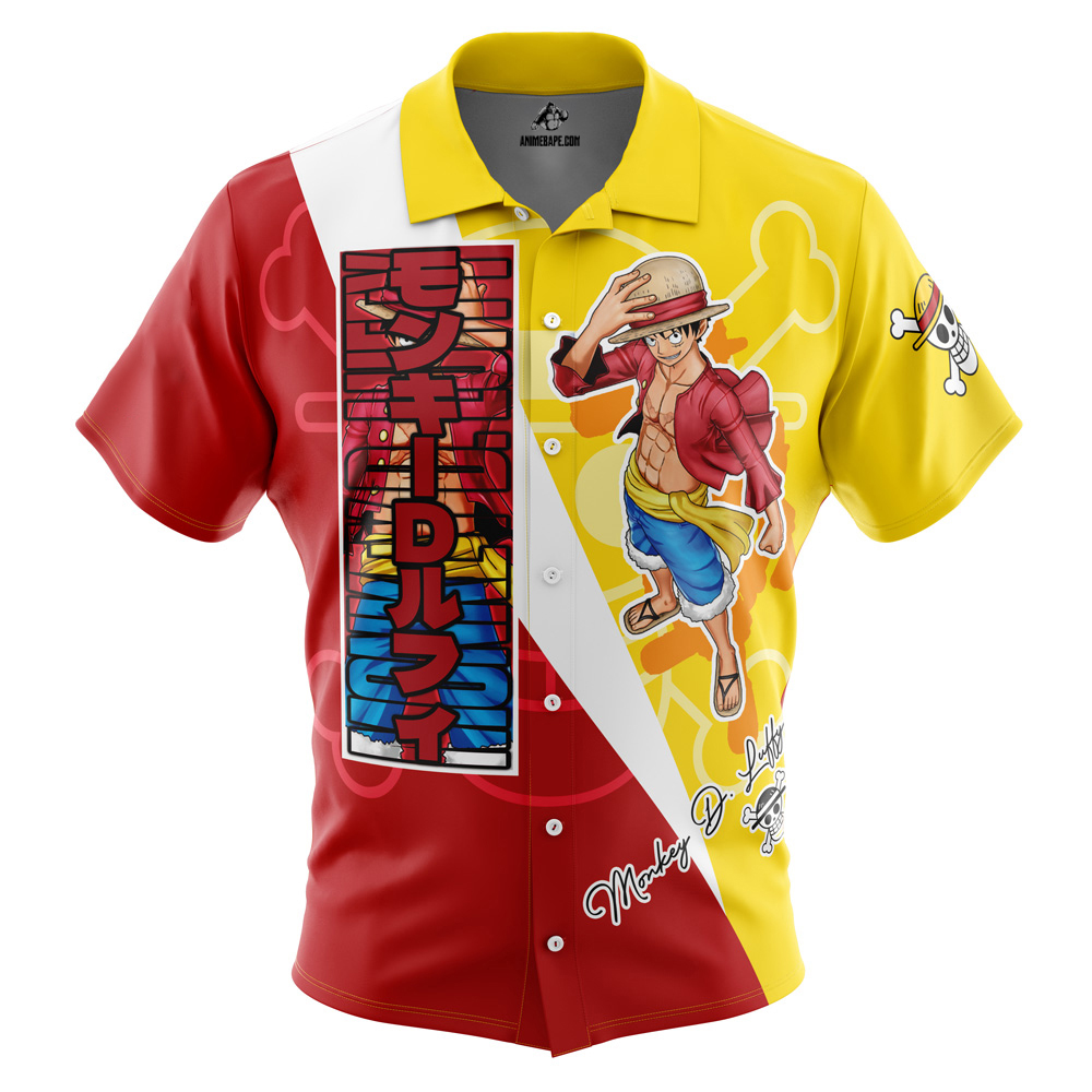 Monkey D. Luffy One Piece Pirates Button Up Hawaiian Shirt