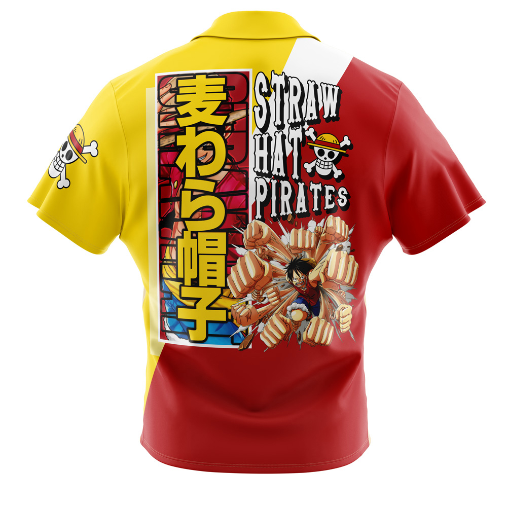Monkey D. Luffy One Piece Pirates Button Up Hawaiian Shirt