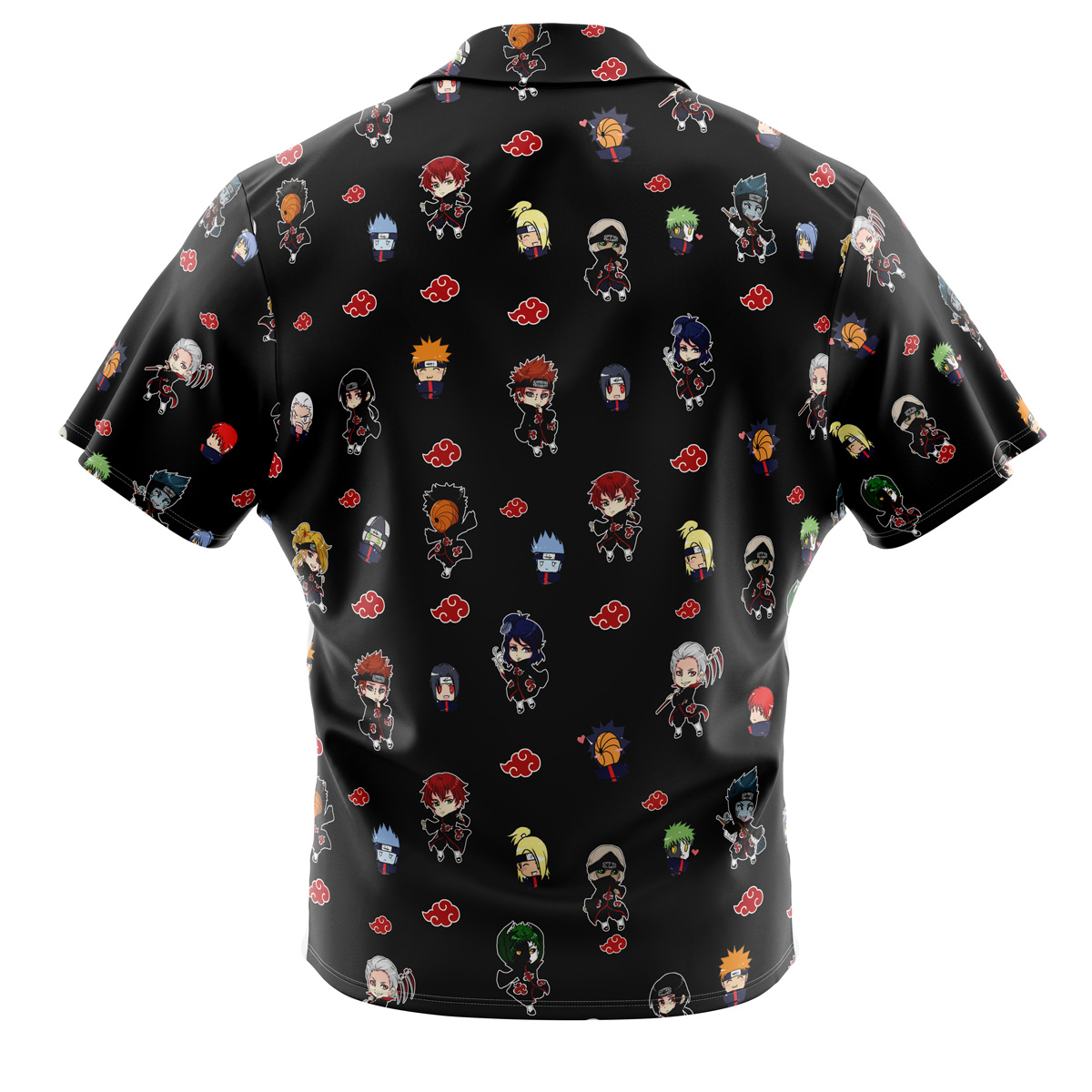 Naruto Chibi Akatsuki Pattern Button Up Hawaiian Shirt