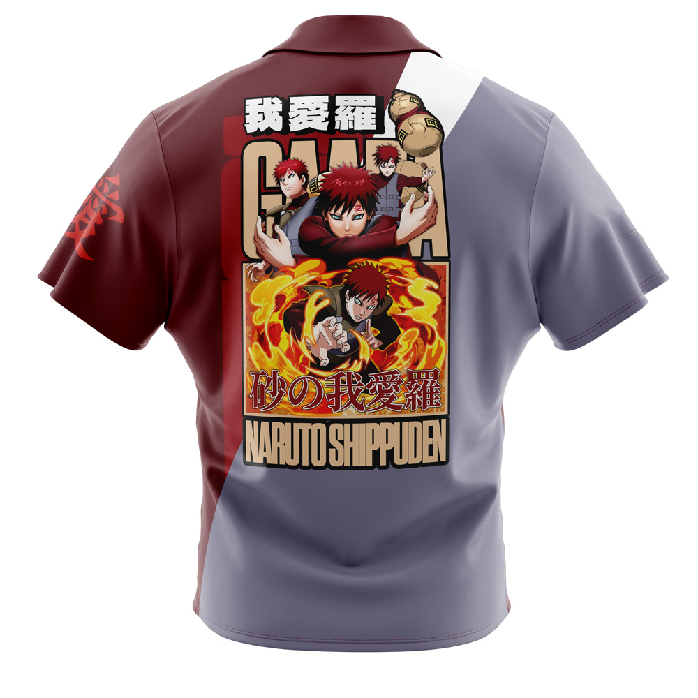 Naruto Gaara Shippuden Button Up Hawaiian Shirt