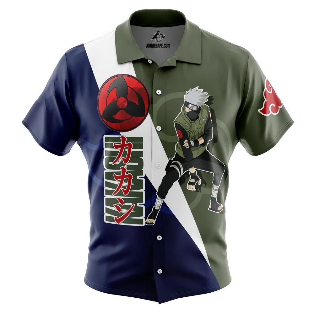 Naruto Hatake Kakashi Shippuden Button Up Hawaiian Shirt