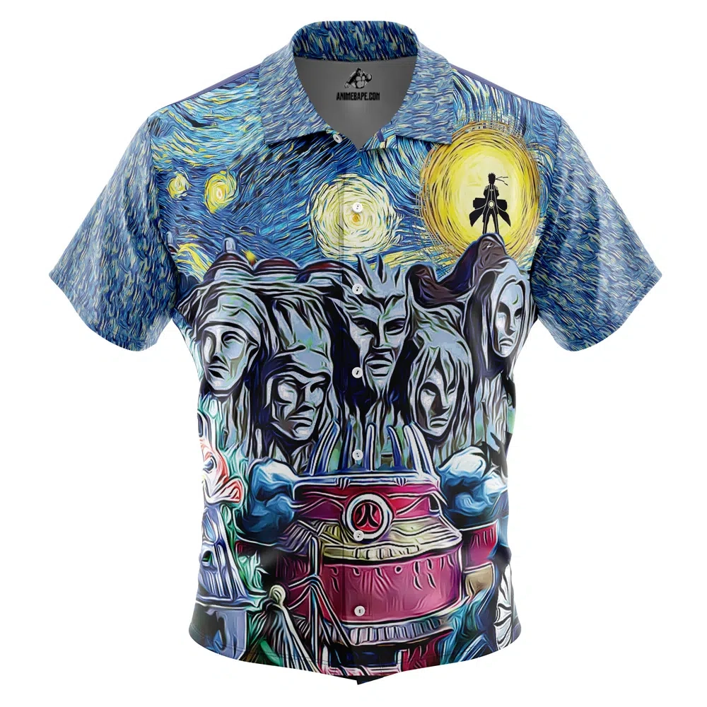 Naruto Starry Ninetails Button Up Hawaiian Shirt