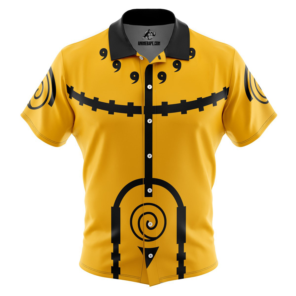 Nine-Tails Chakra Mode Naruto Button Up Hawaiian Shirt