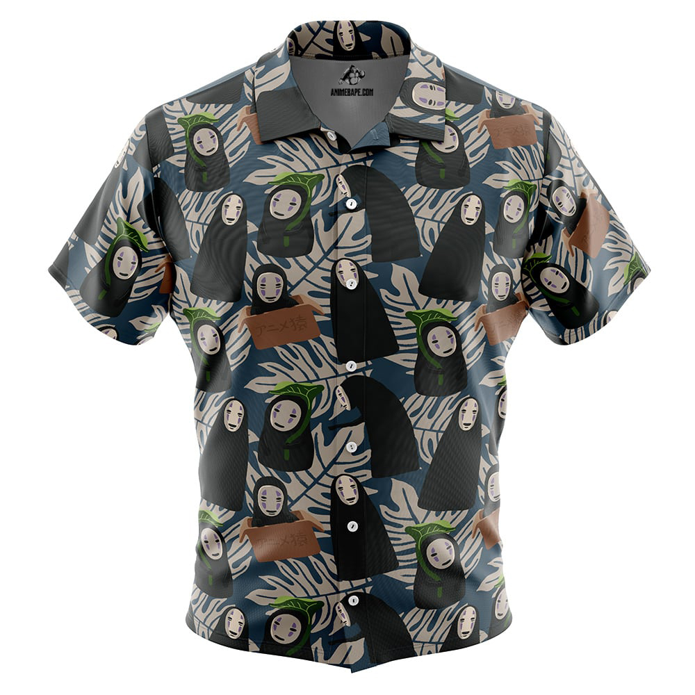 No Face Kaonashi Spirited Away Button Up Hawaiian Shirt