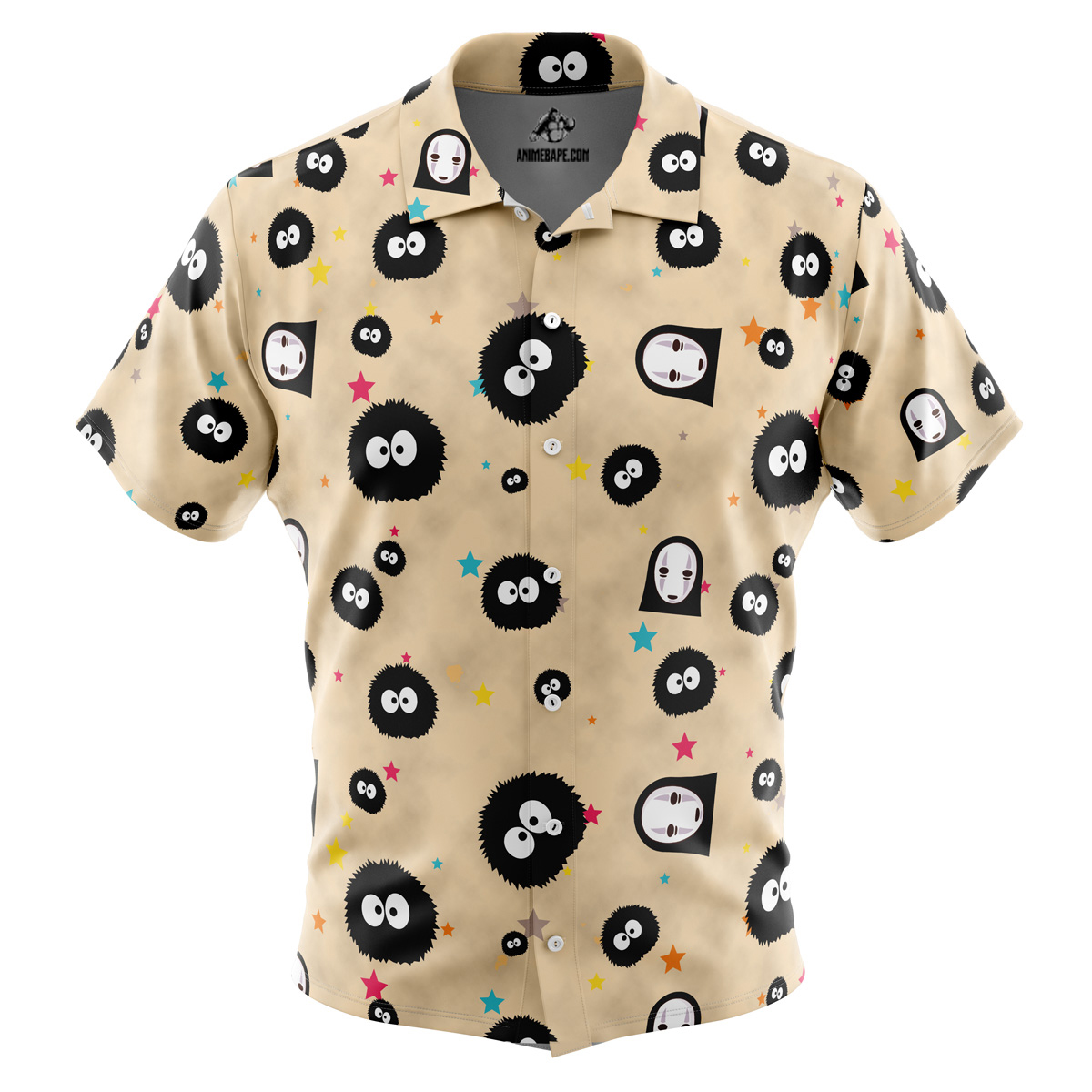 No Name and Soot Pattern Spirited Away Button Up Hawaiian Shirt