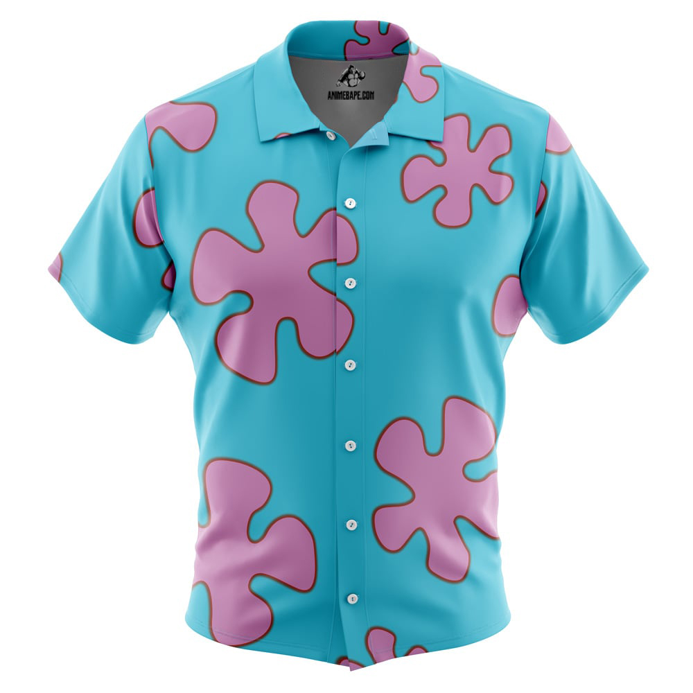 Patrick Star Tiki Land Spongebob SquarePants Button Up Hawaiian Shirt