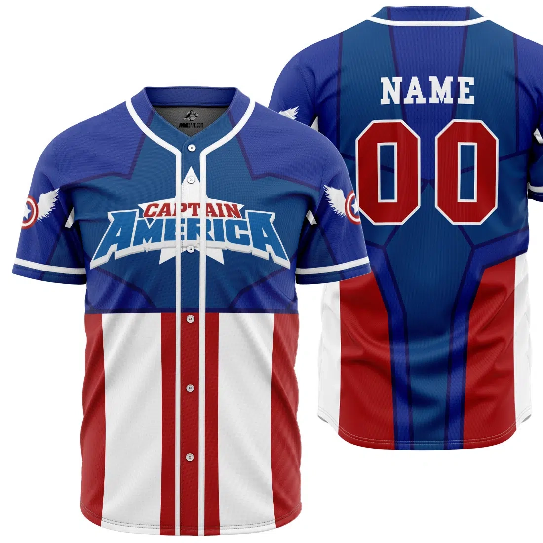 Personalized Captain America Marvel Baseball Jersey