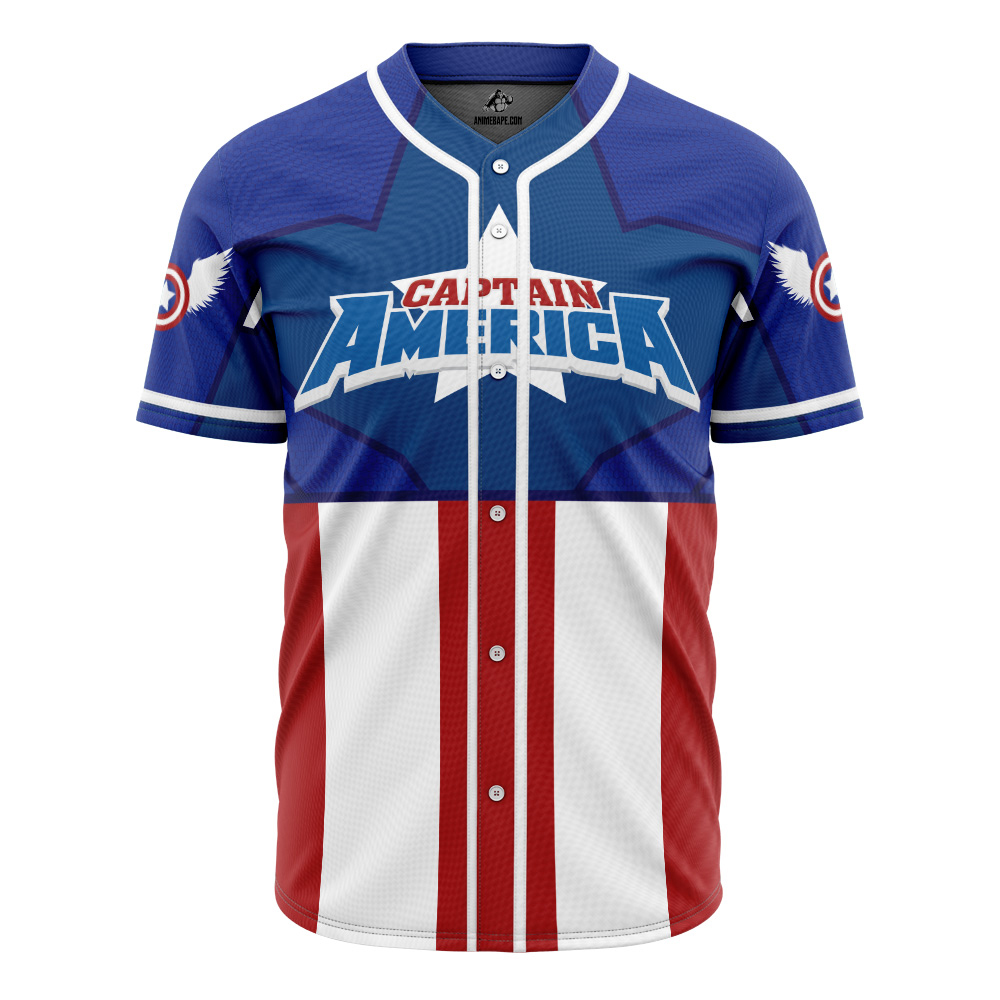 Personalized Captain America Marvel Baseball Jersey