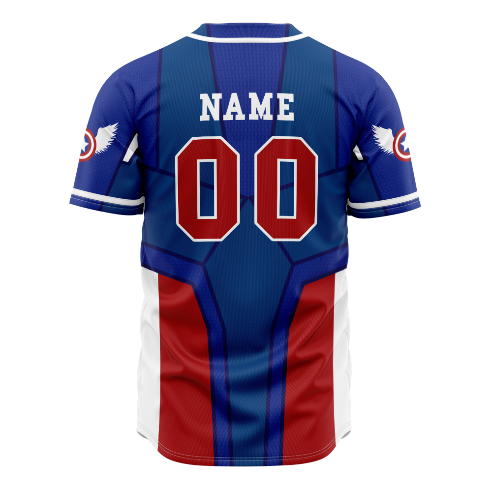 Personalized Captain America Marvel Baseball Jersey