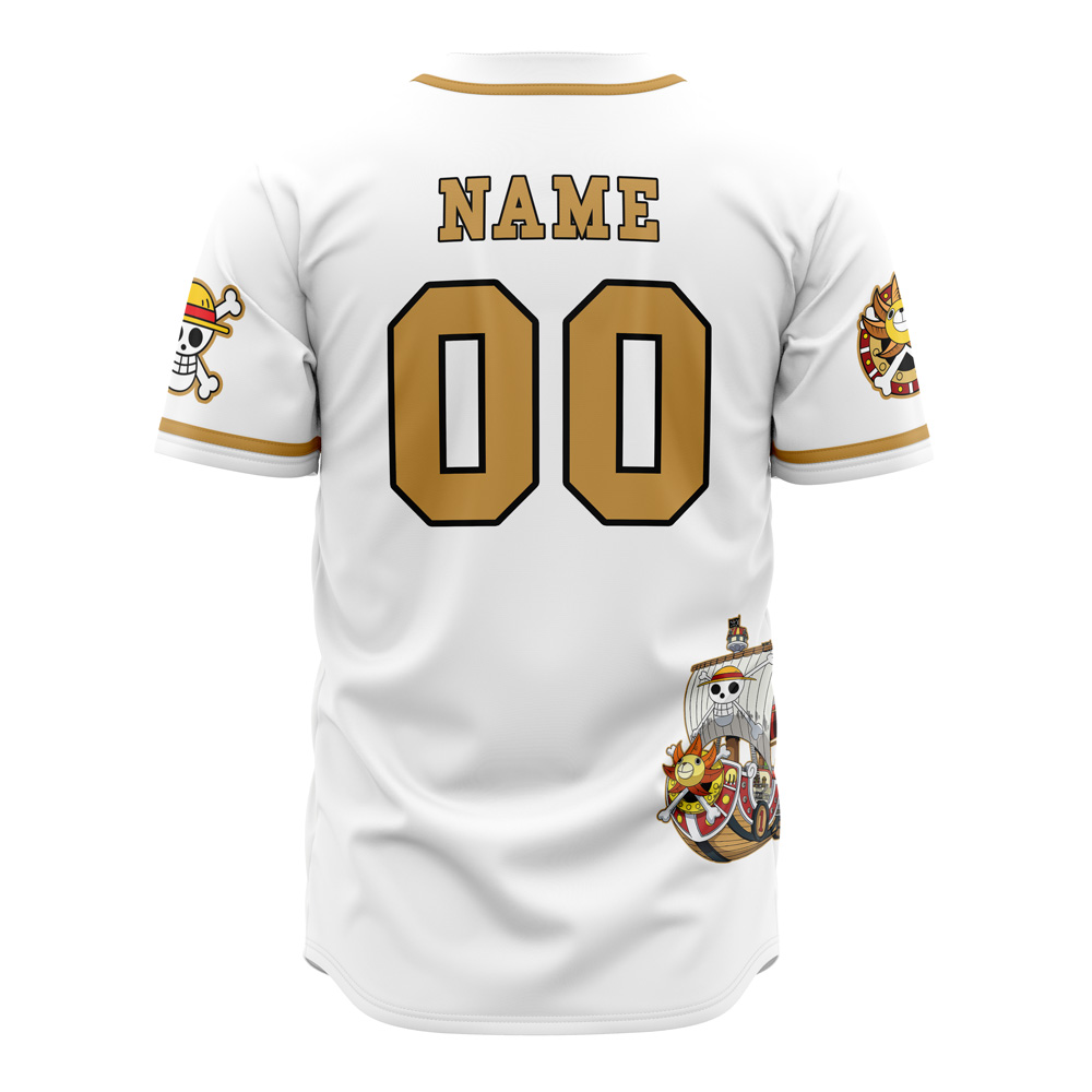 Personalized White Straw Hats One Piece Pirates Baseball Jersey