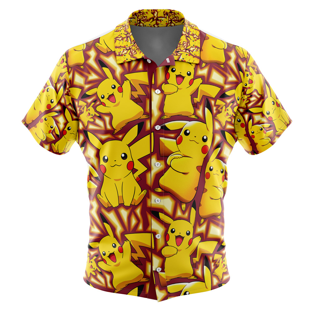 Pikachu Pokemon Button Up Hawaiian Shirt