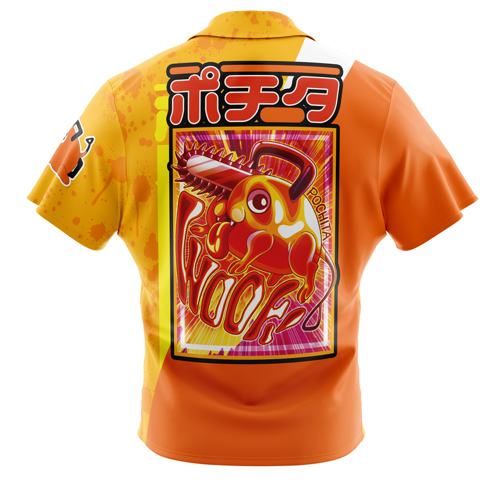 Pochita Chainsaw Man Button Up Hawaiian Shirt